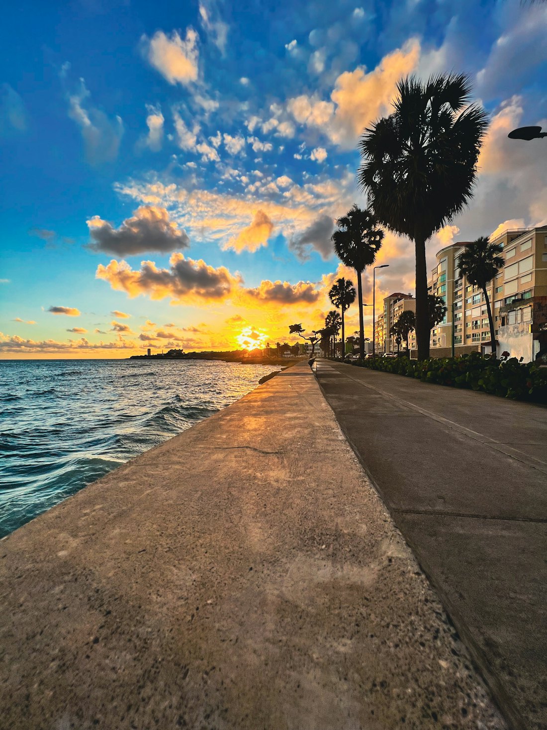 Sunset over the Malecón seafront — Santo Domingo, Dominican Republic