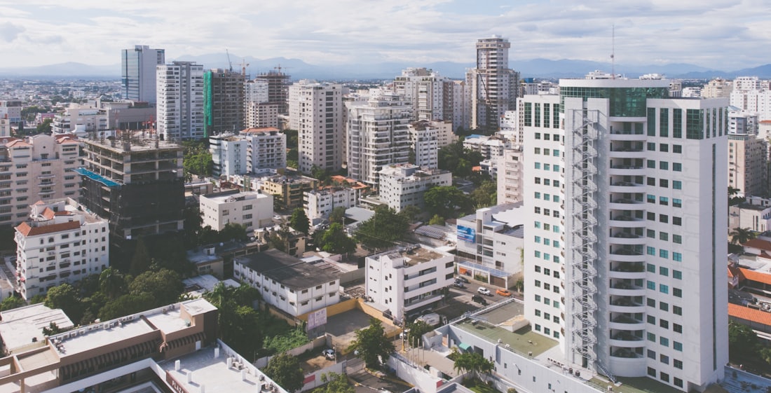 The modern skyline from above — Santo Domingo, Dominican Republic